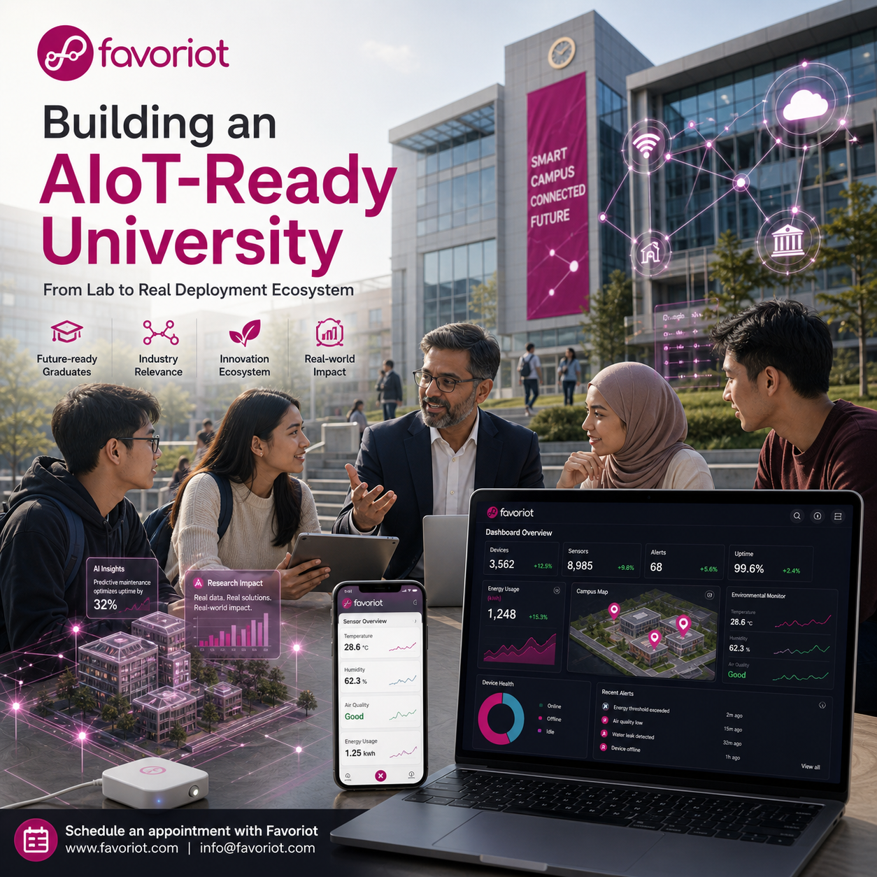 Build an AIoT-ready University That Goes Beyond Lab Projects with Favoriot