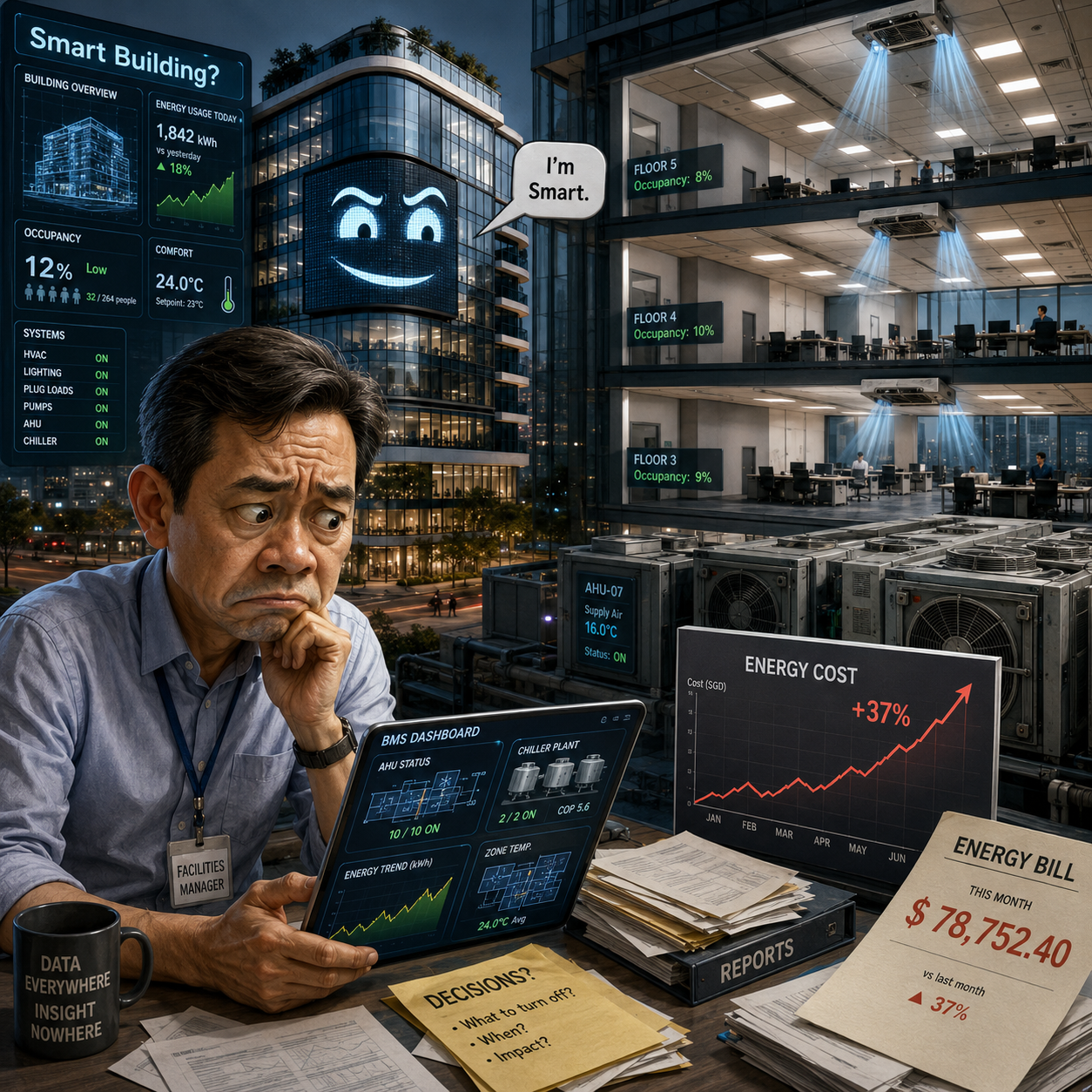 Part-6 (OB Series) – The Building That Thinks It Is Smart: Energy Waste and the Facilities Management Blind Spot